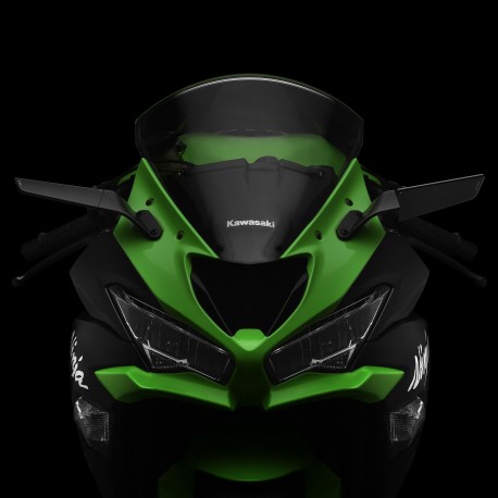 Rétroviseurs Rizoma Stealth Kawasaki ZX6R montés