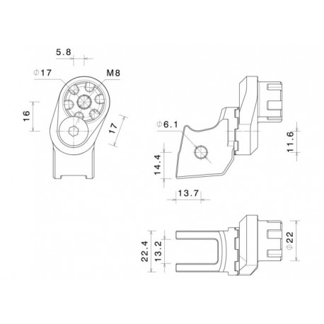 Adaptateurs pilote excentriques pour reposes pieds Rizoma PE729B